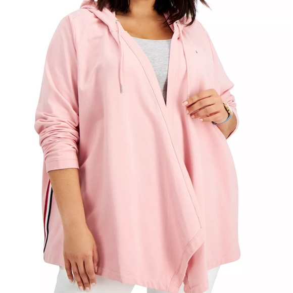 Tommy Hilfiger Womenβs Gray Hooded Open Cardigan XXL EUC - Picture 15 of 15